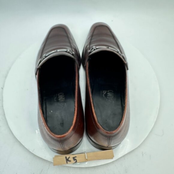 Salvatore Ferragamo Men Size 8.5 D Brown Leather Horsebit Loafer Dress Shoes - Picture 8 of 13